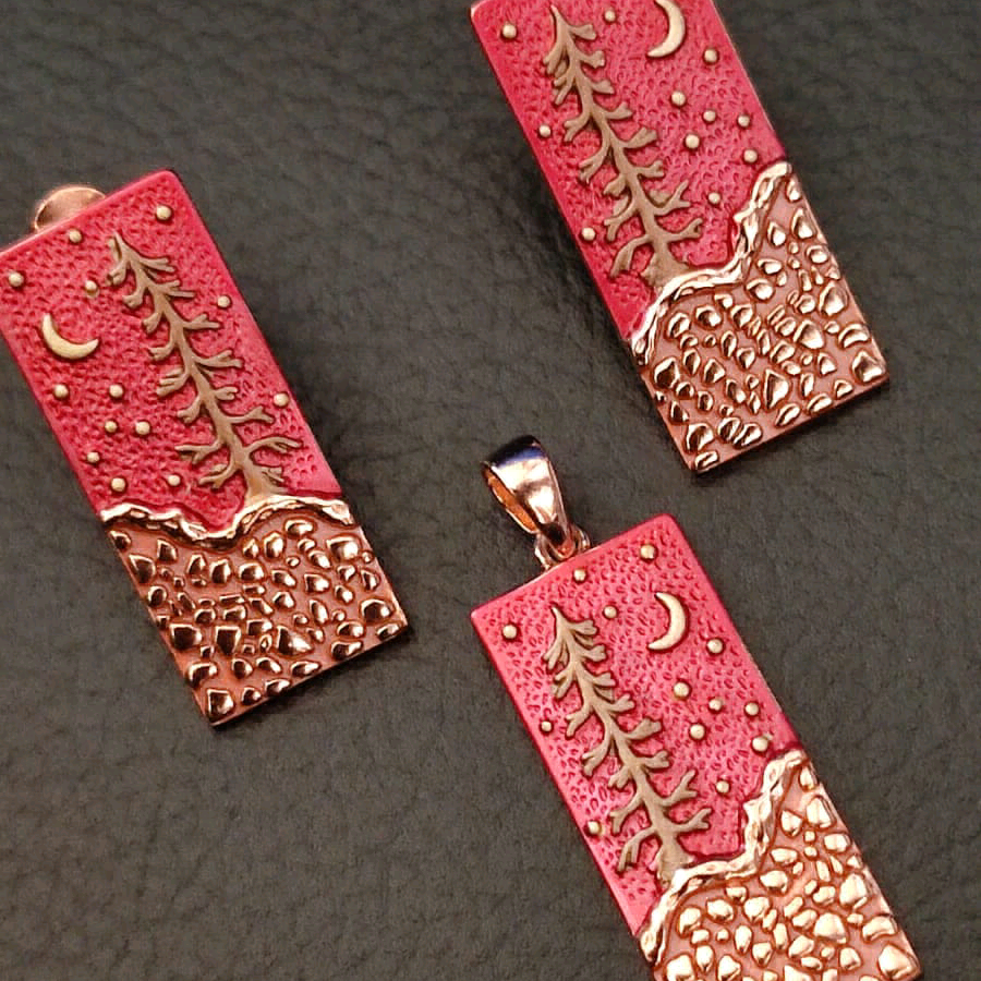 Tree Theme Pink Pendant Set 